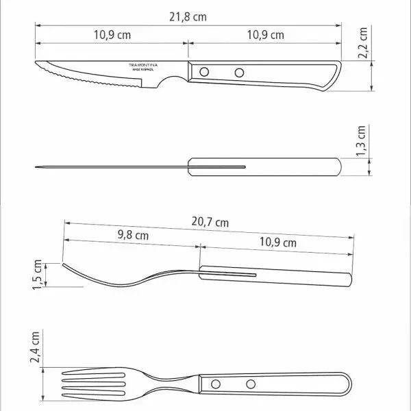 Tramontina Churrasco Spanish Steak Cutlery 12 Piece Set - Red - LX2001 - Homewares, Outdoor, Phone Accessories, Cases, Speakers, Headphones + More -