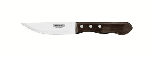 Tramontina Churrasco Steak Knife Serrated Wide Blade Polywood Brown 5" 12cm