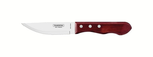 Tramontina Churrasco Steak Knife Jumbo Serrated Wide Blade Polywood Red 5" 12cm