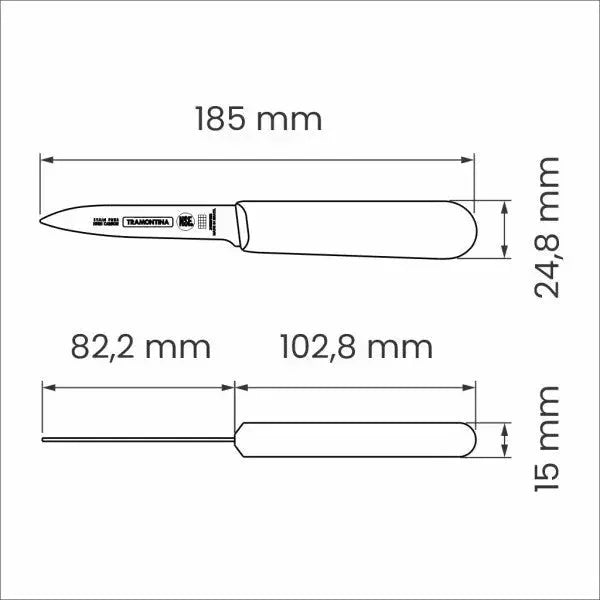 Tramontina Professional Master Black Paring Knife Straight 3", 8cm - LX2001 - Homewares, Outdoor, Phone Accessories, Cases, Speakers, Headphones + More -