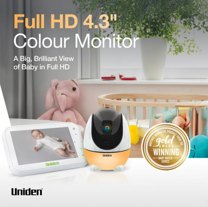 Uniden BW3531 4.3” Baby Video Monitor w/ Pan & Tilt Camera & 2 Way Talk