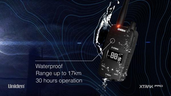Uniden XTRAK 50 5 Watt Waterproof Smart UHF Handheld Radio - Black