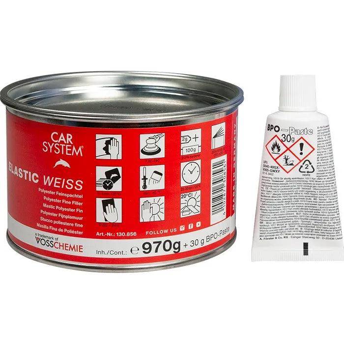 Car System Elastic White Stopper Polyester Fine Putty 1Kg