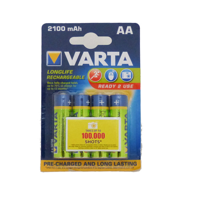 Varta AA 4PK 2100mah rechargeable batteries VA-HR6-BP4