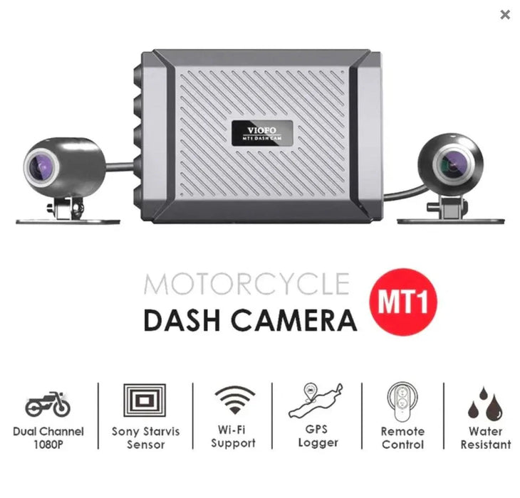 Viofo Motorcycle Dashcam Dash Cam 1080P Dual Channel Front and Rear WIFI + GPS MT1 - LX2001 - Homewares, Outdoor, Phone Accessories, Cases, Speakers, Headphones + More -