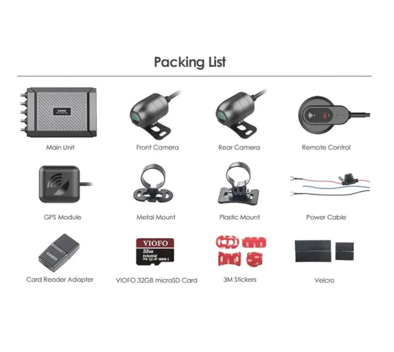 Viofo Motorcycle Dashcam Dash Cam 1080P Dual Channel Front and Rear WIFI + GPS MT1 - LX2001 - Homewares, Outdoor, Phone Accessories, Cases, Speakers, Headphones + More -