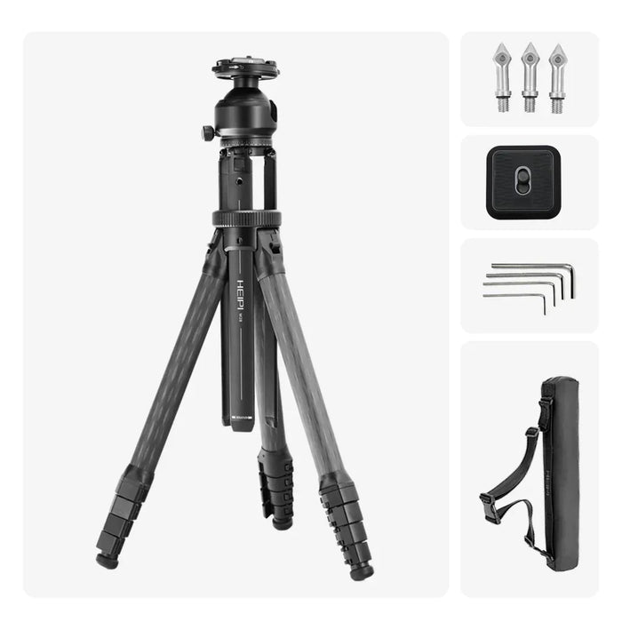 Heipi Vision 3-In-1 Carbon Fiber Travel Tripod 44.5Cm / 1.35Kg - LX2001 - Homewares, Outdoor, Phone Accessories, Cases, Speakers, Headphones + More -