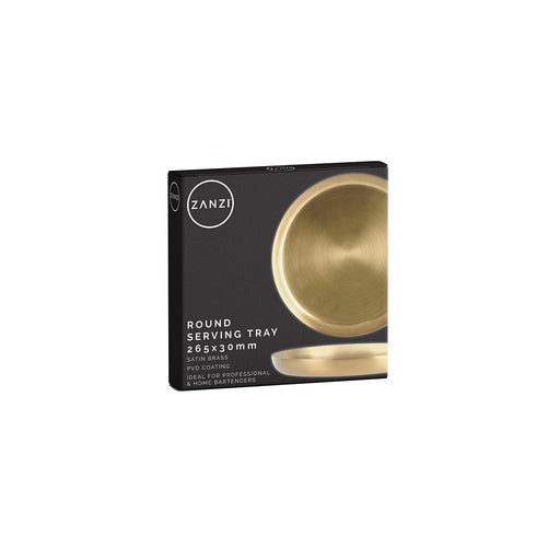 Zanzi Serving Tray Round Brass Satin 265x30mm