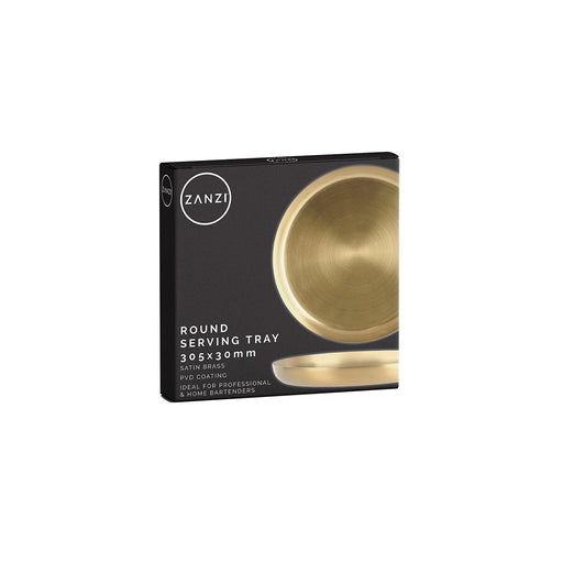 Zanzi Serving Tray Round Brass Satin 305x30mm