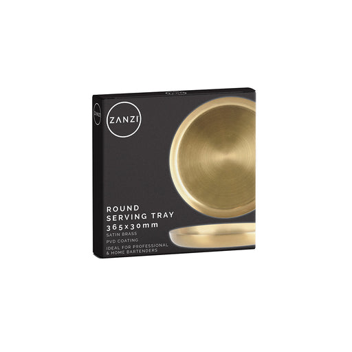 Zanzi Serving Tray Round Brass Satin 365x30mm