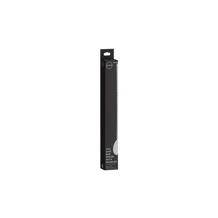 Zanzi Tail Disk Bar Spoon with Muddler 300mm Stainless Steel