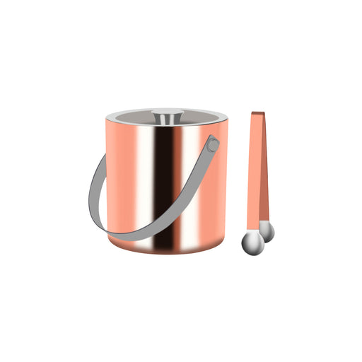 Zanzi Double Wall Ice Bucket with Tongs - Rose Gold
