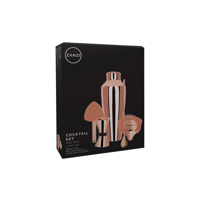 Zanzi Cocktail Set 5pc Rose Gold