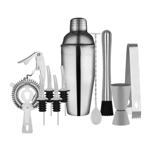 Zanzi Cocktail Set 11pc Stainless Steel In Bartender Bag