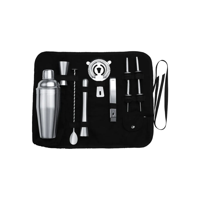 Zanzi Cocktail Set 11pc Stainless Steel In Bartender Bag - LX2001 - Homewares, Outdoor, Phone Accessories, Cases, Speakers, Headphones + More -