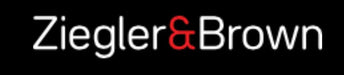 Ziegler & Brown logo with white and red text on black background