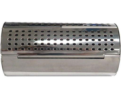 Stainless steel smoker box with perforated lid for barbecue grill smoking