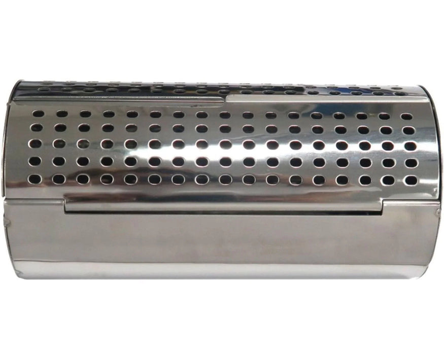 Stainless steel smoker box with perforated lid for barbecue grill smoking