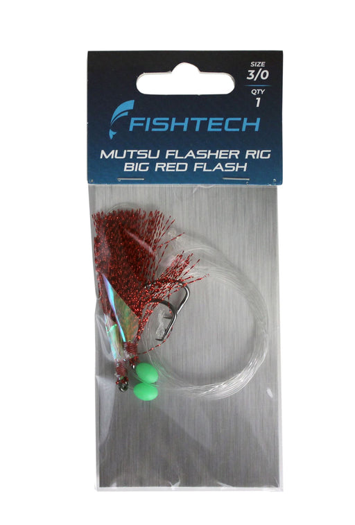 Fishtech 3/0 Mutsu Economy Flasher Rig - Red n Ready