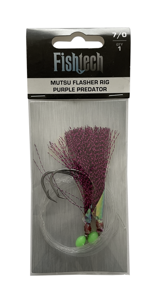 Fishtech 7/0 Mutsu Economy Flasher Rig - Purple Predator