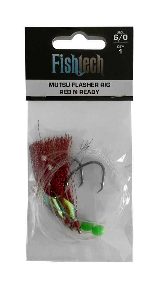Fishtech 6/0 Mutsu Economy Flasher Rig - Red n Ready