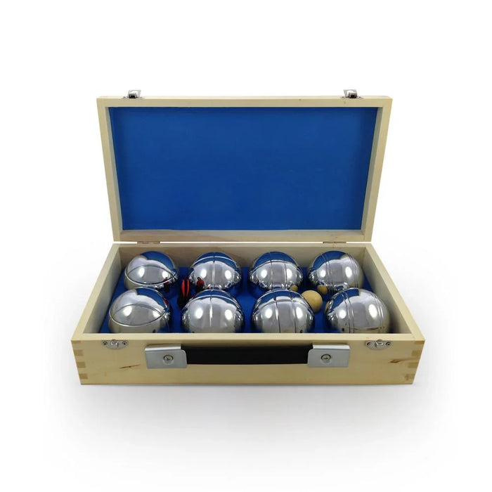 Regent Petanque Bocce 8 Ball Boule Set Bowls w/Deluxe Wooden Case