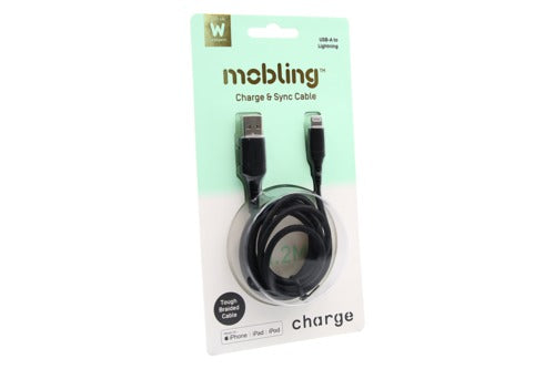 Mobling Braided Cable USB-A to Lightning - 1.2m Black