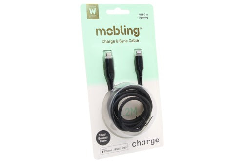 Mobling Braided Cable USB-C to Lightning - 1.2m Black