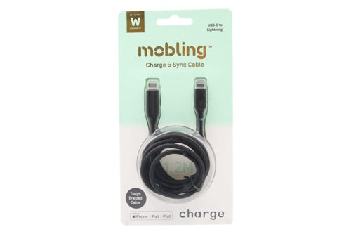 Mobling Braided Cable USB-C to Lightning - 1.2m Black