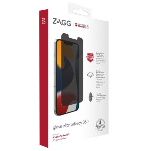 Zagg InvisibleShield Glass Elite Privacy Screen Protector iPhone 13 Pro / 13