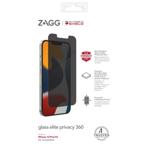 Zagg InvisibleShield Glass Elite Privacy Screen Protector iPhone 13 Pro / 13