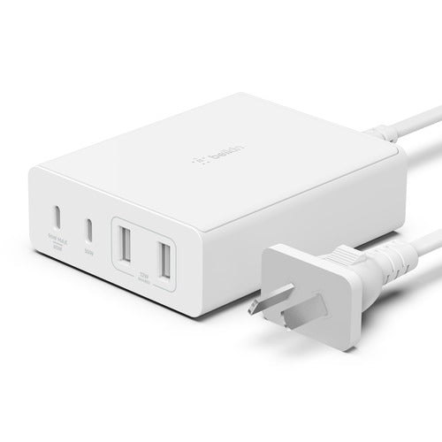 Belkin 108W Wall Charger 4 Port with Cable GaN White
