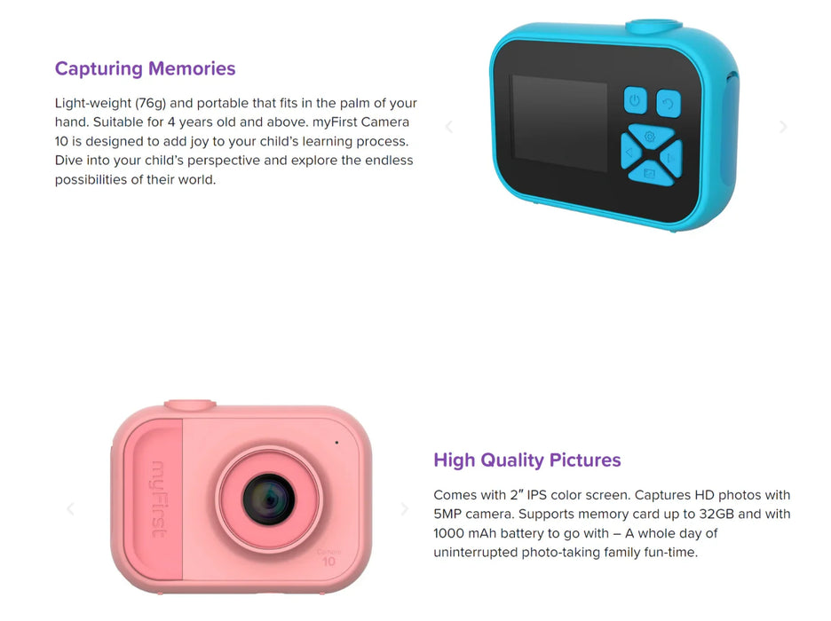 myFirst Camera 10 Blue - LX2001 - Homewares, Outdoor, Phone Accessories, Cases, Speakers, Headphones + More -