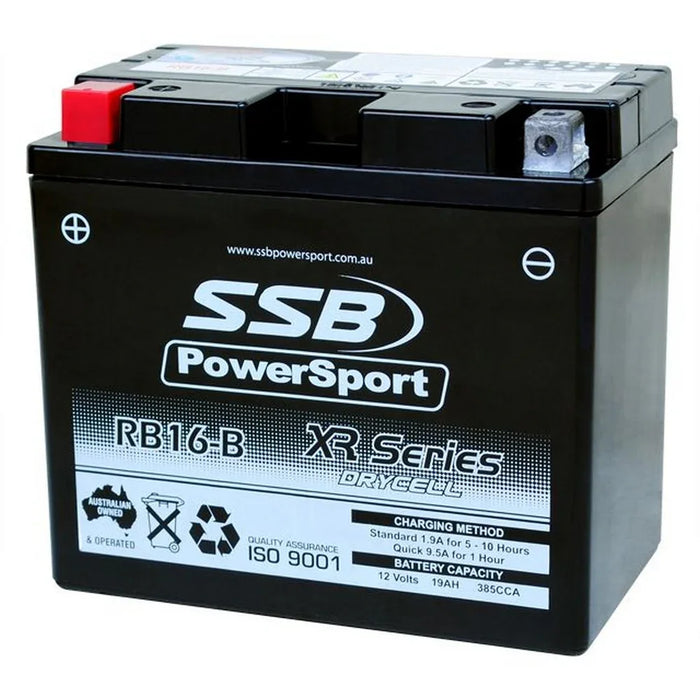 Motorcycle motorbike battery (YB16-B) AGM 12V 19AH 385CCA BY SSB