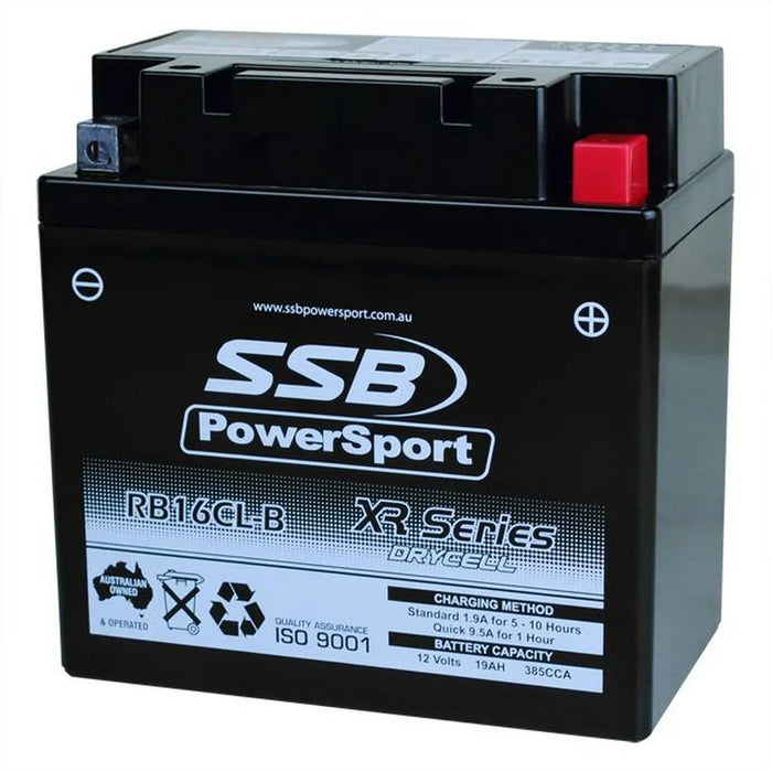 Motorcycle motorbike battery (YB16CL-B) AGM 12V 19AH 385CCA BY SSB