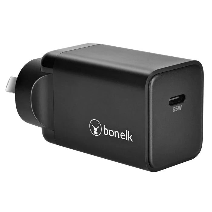 Bonelk 65W PD GaN USB-C Wall Charger - Black - LX2001 - Homewares, Outdoor, Phone Accessories, Cases, Speakers, Headphones + More -