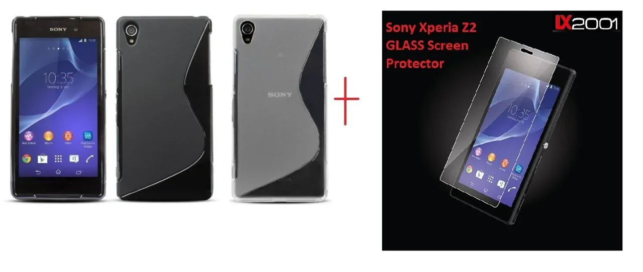 Sony Xperia Z2 Gel Case + GLASS Screen Protector - LX2001 - Homewares, Outdoor, Phone Accessories, Cases, Speakers, Headphones + More -