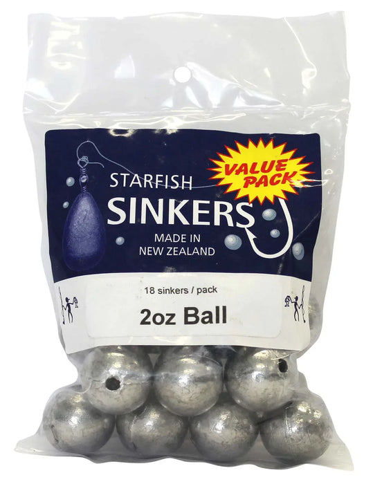 Starfish Ball Sinker Value Pack 2oz (18 per pack) - LX2001 - Homewares, Outdoor, Phone Accessories, Cases, Speakers, Headphones + More -