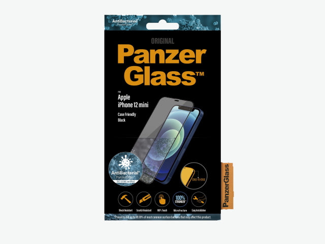 PanzerGlass Screen Protector iPhone 12 mini - Black - Case Friendly