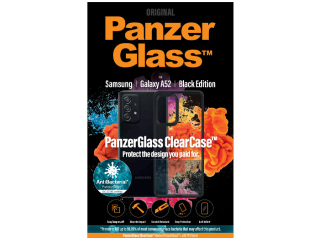Panzer Clear Case Case for Samsung A52 - Black