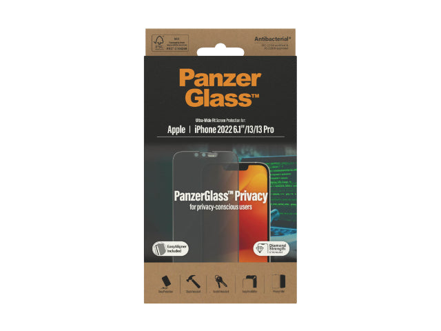 PanzerGlass UltraWide Fit Privcy Screen Protector w/ Aligner - iPhone 14