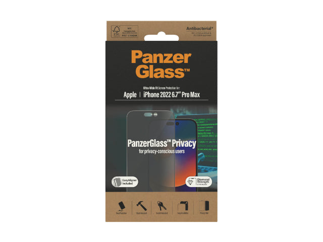 PanzerGlass UltraWide Fit Privcy Screen Protector w/Ali-iPhone 14 Pro Max