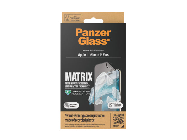 PanzerGlass Matrix Hybrid Glass Screen Protector iPhone 15 Plus