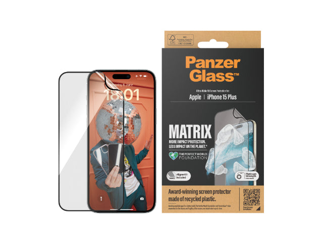 PanzerGlass Matrix Hybrid Glass Screen Protector iPhone 15 Plus