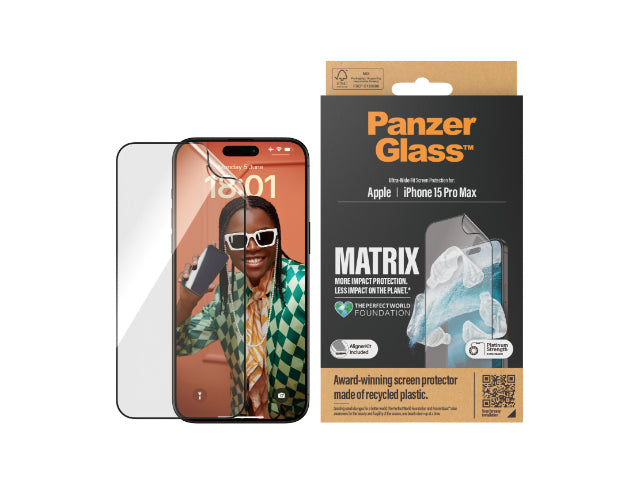 PanzerGlass Matrix Hybrid Glass Screen Protector iPhone 15 Pro Max