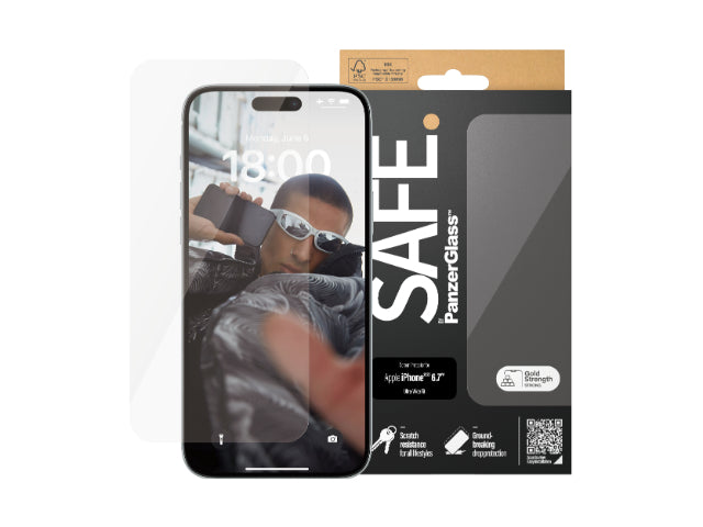 PanzerGlass SAFE by Panzer UltraWide Fit Screen Protector iPhone 15 Plus