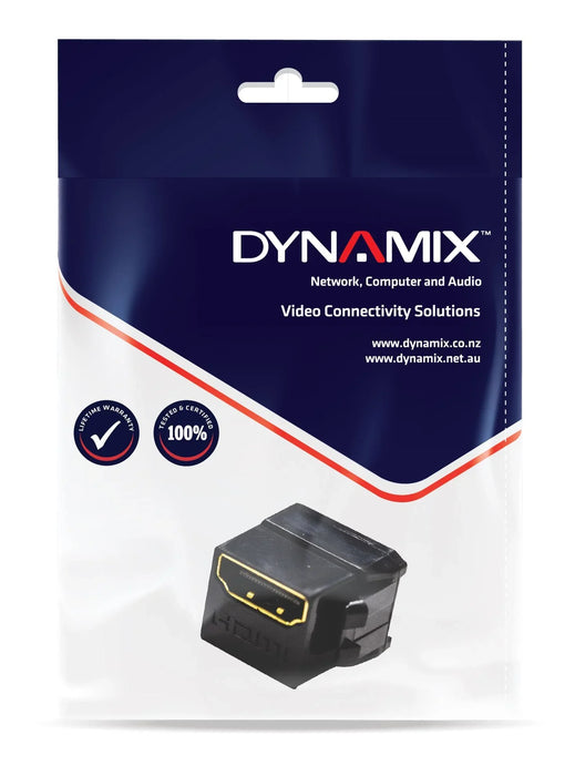 DYNAMIX HDMI 2.0 Keystone Coupler Length 19.2mm, Gold-Plated, BLACK - LX2001 - Homewares, Outdoor, Phone Accessories, Cases, Speakers, Headphones + More -