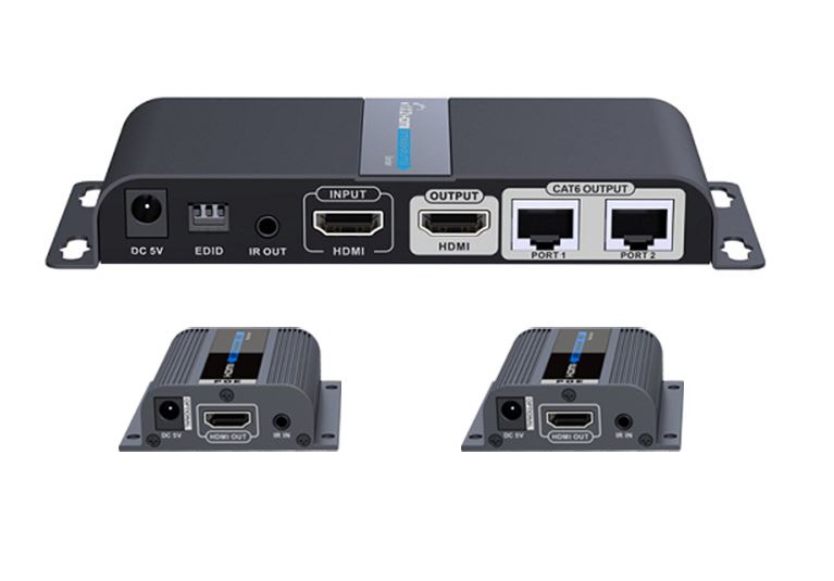 LENKENG 1-In-2-Out 1080P HDMI Extender. 1x HDMI in & 2x RJ45 out. Compatible wit