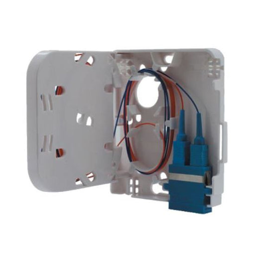 DYNAMIX FTTH Compact Wall Outlet 1 Port SC Duplex / LC Quad, Up to 4 fibres, Unl