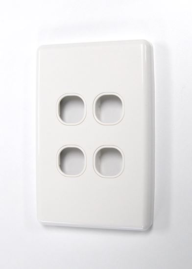 AMDEX Switch Plate ONLY. 4 Gang WPC Series Wall Face Full Cover Plate. (Accepts